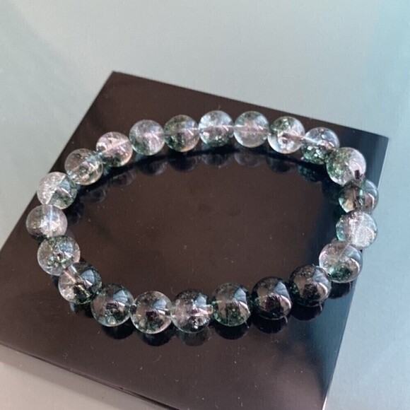 Authentic Phantom Quartz Gemstone Bracelet Handmade Jewelry - Picture 1 of 5